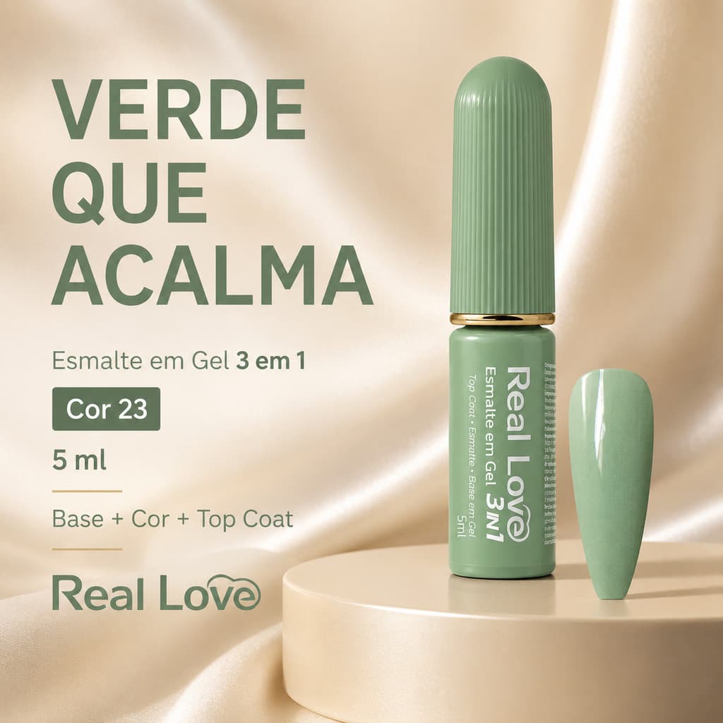 Esmalte em Gel 3 em 1 Real Love Cor 23 5ml