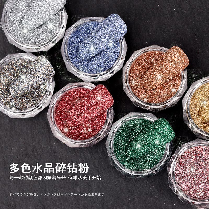 Cristal diamante em pó Manicure Super Flash 2026 outono inverno novo estilo influenciador diamante pó de lã Popular jóia