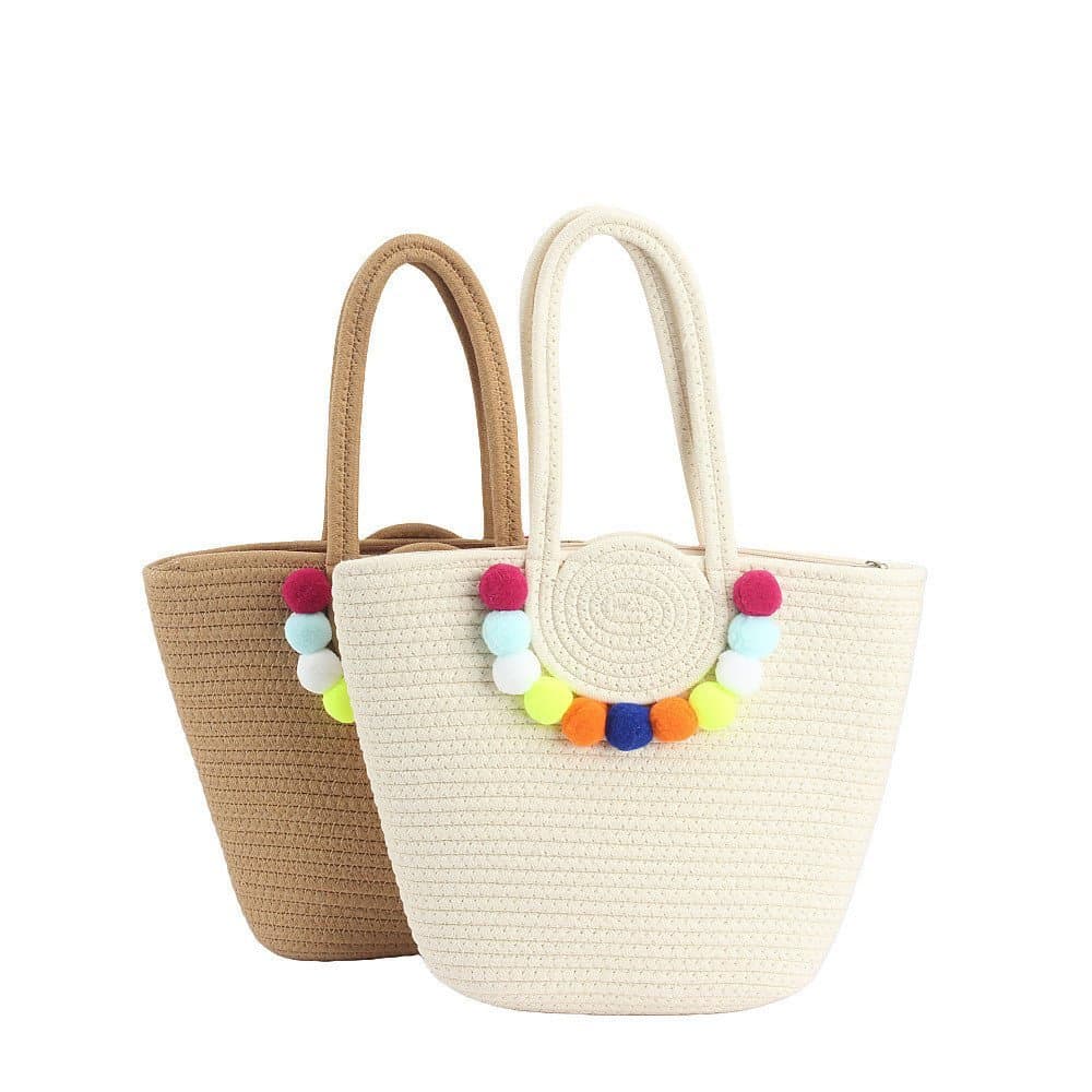 Bolsa Feminina da Moda 2026, Bolsa de Mão Elegante, Bolsa Tote Tecida em Corda de Algodão, Bolsa Feminina de Inverno de