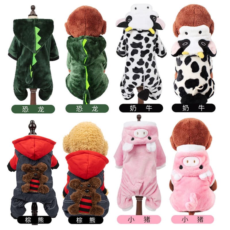 Roupas Para Cães De Estimação Outono E Inverno Engrossado Quente Gato Transformação