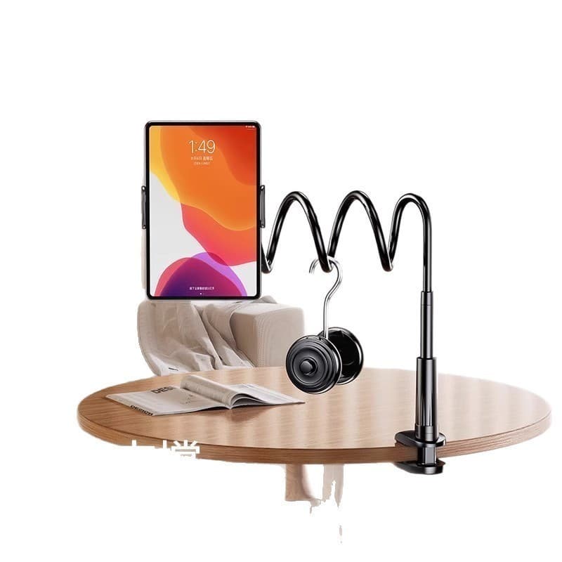 Suporte de cabeceira com rotação de 360 graus, tipo braçadeira, para tablets e telefones móveis, feito de liga de magnés