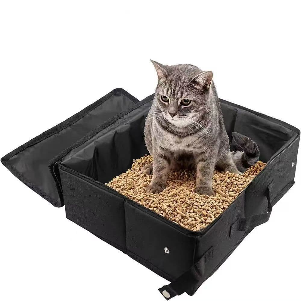 Caixa de areia para gatos, viagem, à prova d'água, dobrável, caixa de areia para gatos, tecido, caixa de areia para gato