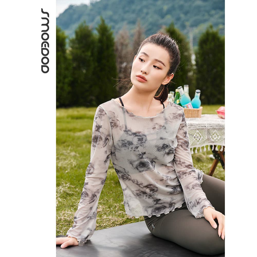 Beleza roupas de Yoga outono Fitness Pilates roupas de treinamento esportes topos blusa de manga comprida feminina