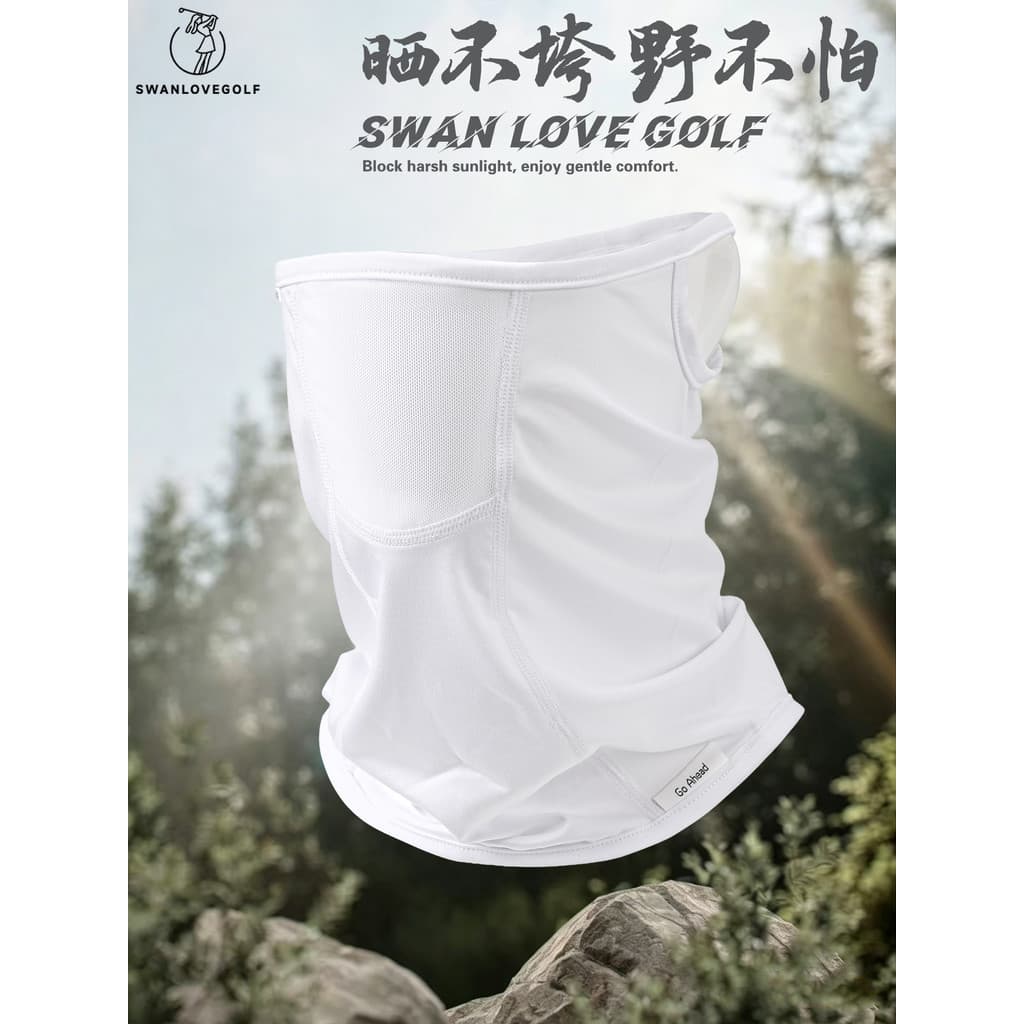 Máscara facial de golfe masculina protetor solar máscara de seda gelo esportes ao ar livre máscara facial verão pendurad