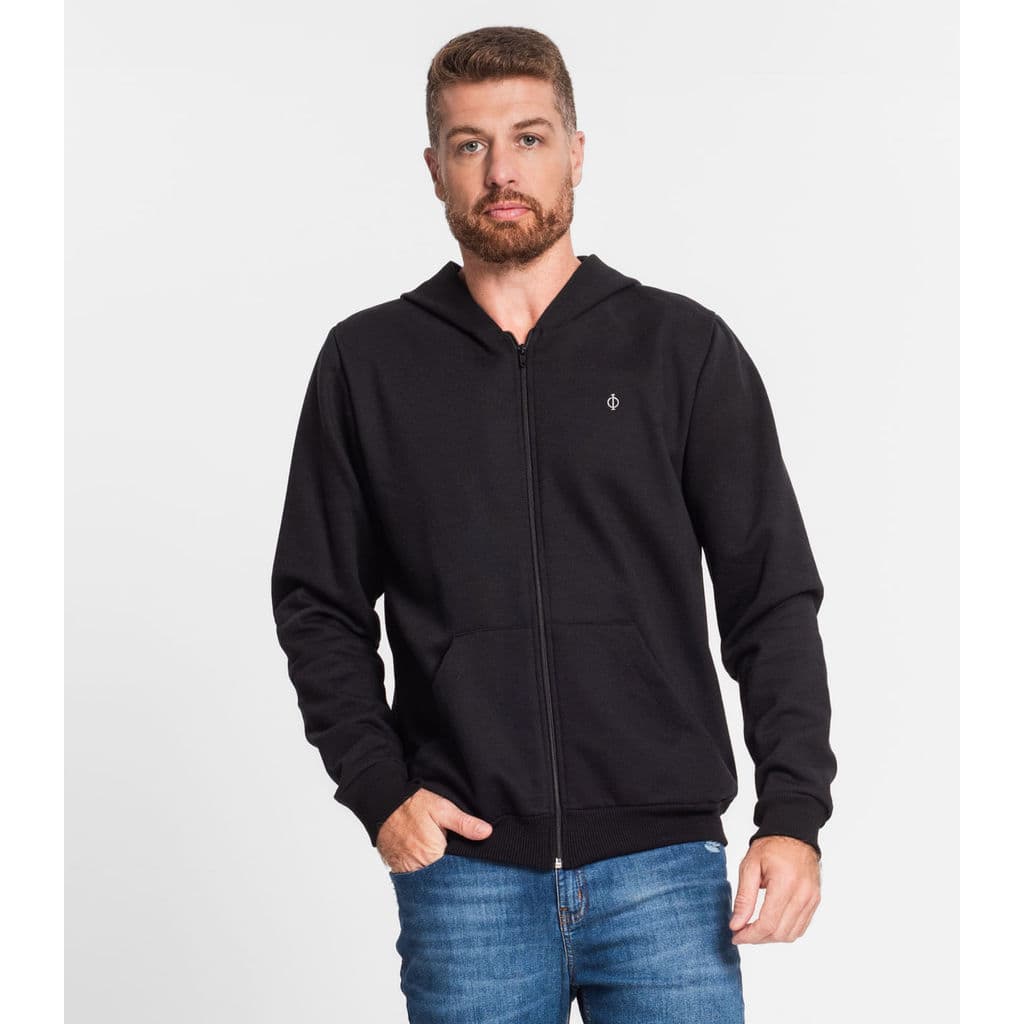 Jaqueta Masculina Moletom Peluciado Diametro Preto