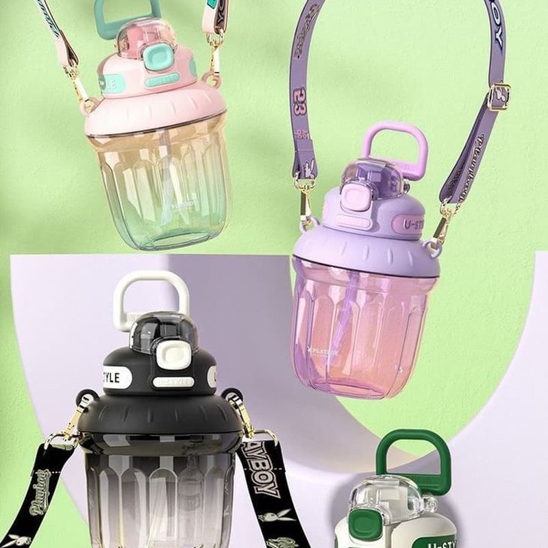 Copo de água grande capacidade com palha meninas alto valor novo estilo grande barriga copo portátil separador de chá pr