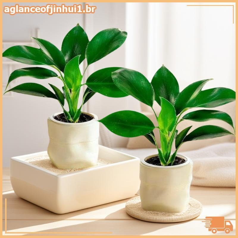[AGBR] Mini Vaso De Flores Com Rega Automática Para Tanque De Peixes Vasos De Plantas De Plástico Planta Decoração De Ca