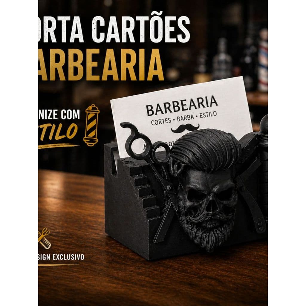Porta Cartões Barbearia Organizador Cartão de Visita Suporte Barbeiro Decoração Profissional Salão Masculino Porta Cartã