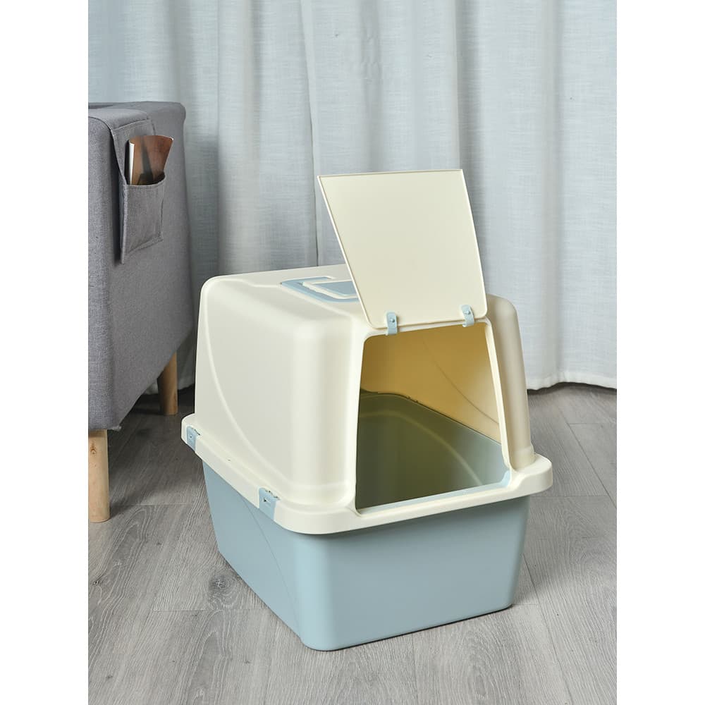 Caixa de areia para gatos, truque ou travessura, grande, totalmente fechado, mesa de respingos de areia, caixa de areia