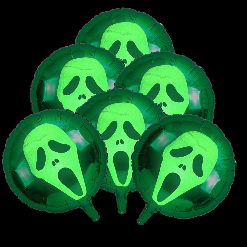 Balões De Halloween Que Brilham No Escuro , Balão De Hélio Laminado De 18 Polegadas , Decoração De Festa Assustadora , C