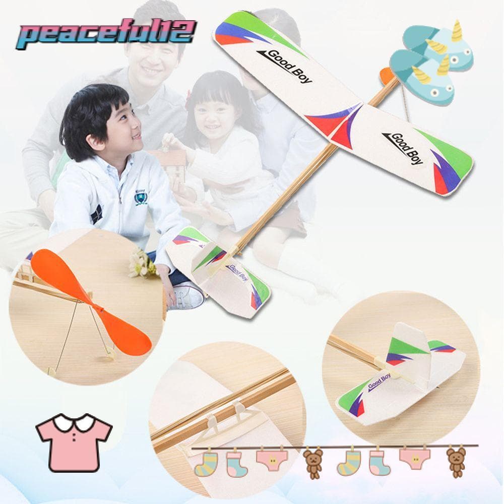 PEACEFUL 1 Peça Modelo De Avião De Brinquedo Para Crianças Brinquedos Educativos Estudantes Elásticos De Borracha