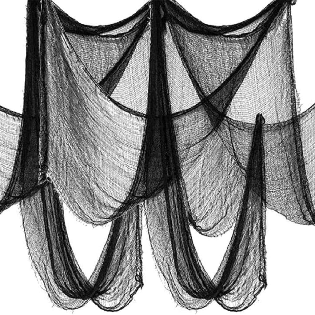 Pacote com 6 Tecidos Assustadores Pretos para Halloween, 30 x 72 Polegadas - Yobbai