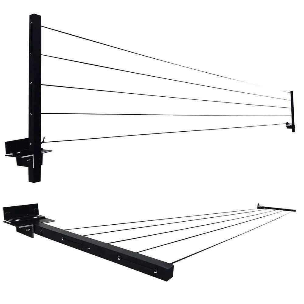 Compre até 3 Varal Retrátil de Parede Reforçado Cabo De Aço Encapado 20m Carga 60kg Envio Imediato