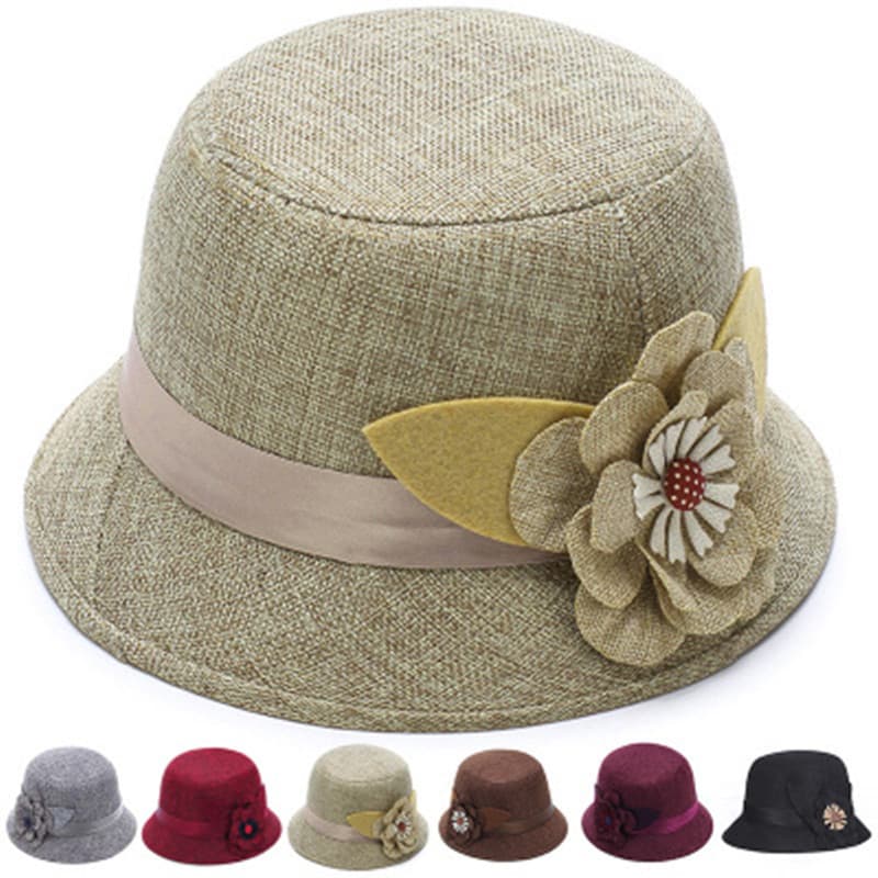 Verão velha senhora chapéu feminino idosos vovó verão vovó meia-idade idosos mãe primavera outono estilo fino moda