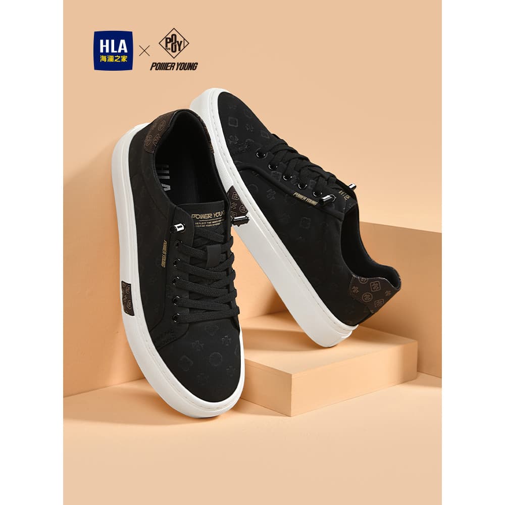 HLA/Hailan House Sapatos masculinos PowerYoung Series Novo estilo sapatos de lona moda masculina tênis de sola grossa se