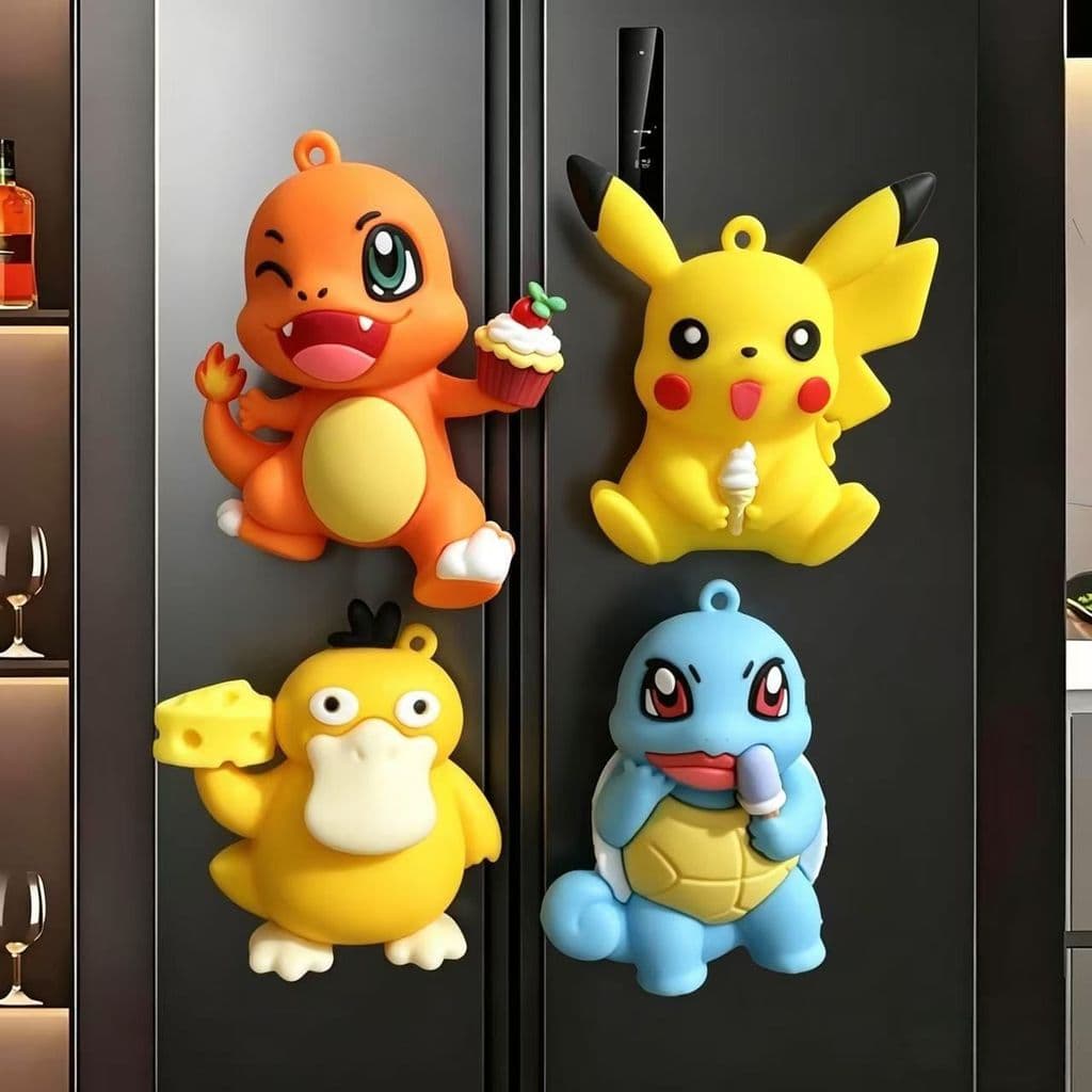 [Novidades] [Grandes adesivos tridimensionais 3D para geladeira] Adesivos magnéticos de geladeira Pokémon de desenho ani
