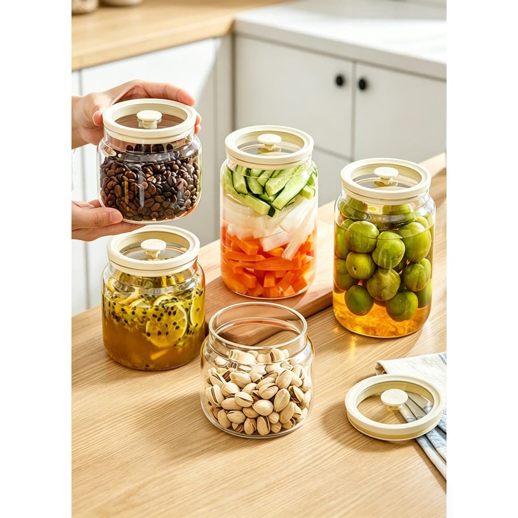 Frasco selado de vidro de qualidade alimentar Kimchi jar Anti-corda sabor nozes multigrãos armazenamento jar embebido vi