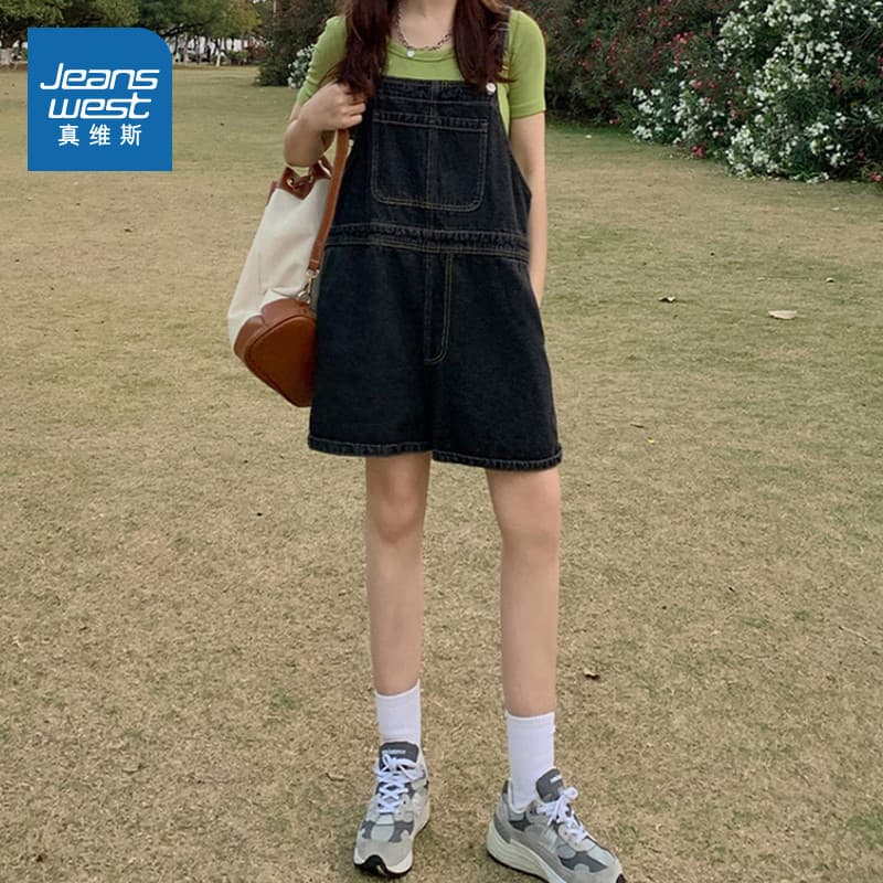 LYA Real Weis roupas femininas 2026 verão novo estilo pequeno solto denim macacão Shorts denim macacão calças