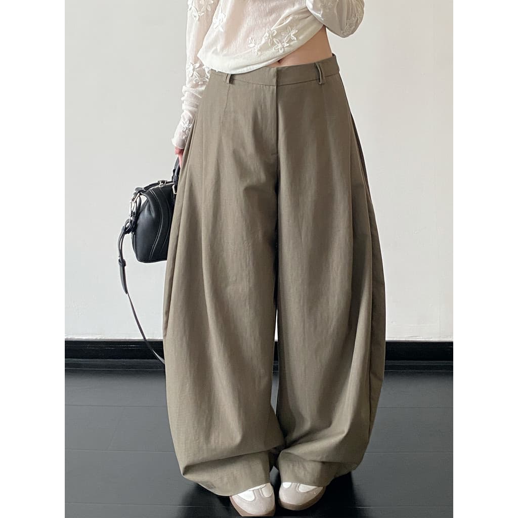 Sun toranja recomenda fortemente esta calça Casual moderna calças de perfil Stand-Up em forma de pêra paraíso plissado t
