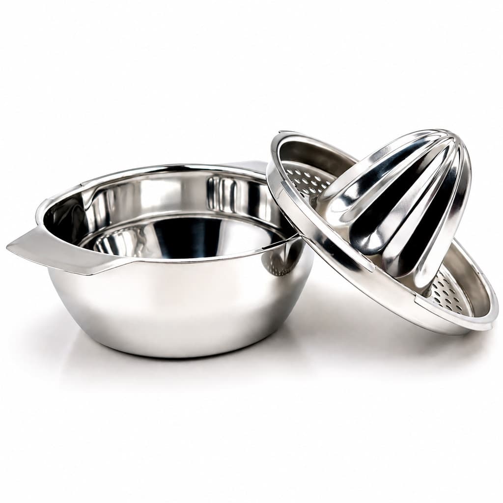 Espremedor De Frutas Manual Aço Inox Compacto Prático Eficiente Bico Antigota Laranja Limão