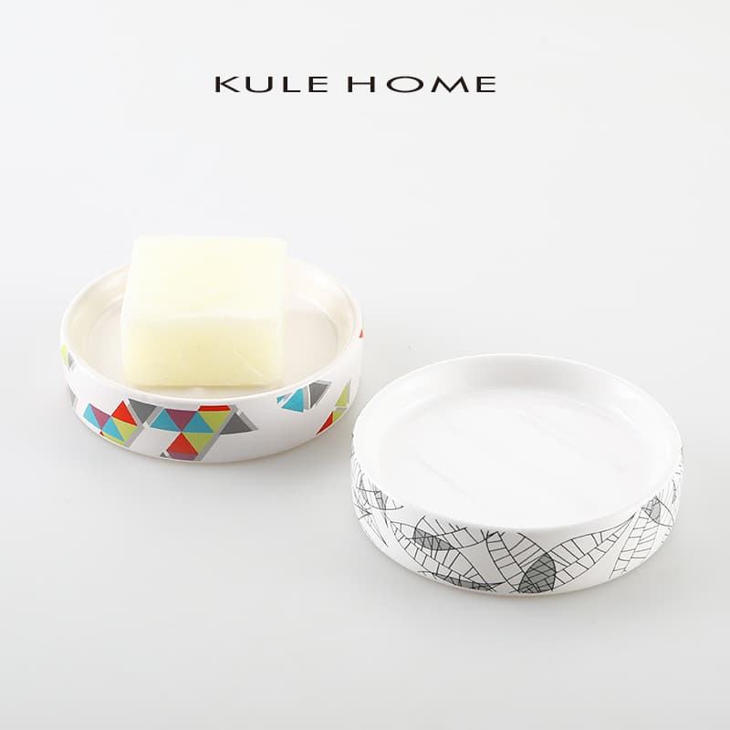 KULE casa japonês cerâmica saboneteira dreno Rack toalete Hotel porcelana bandeja saboneteira