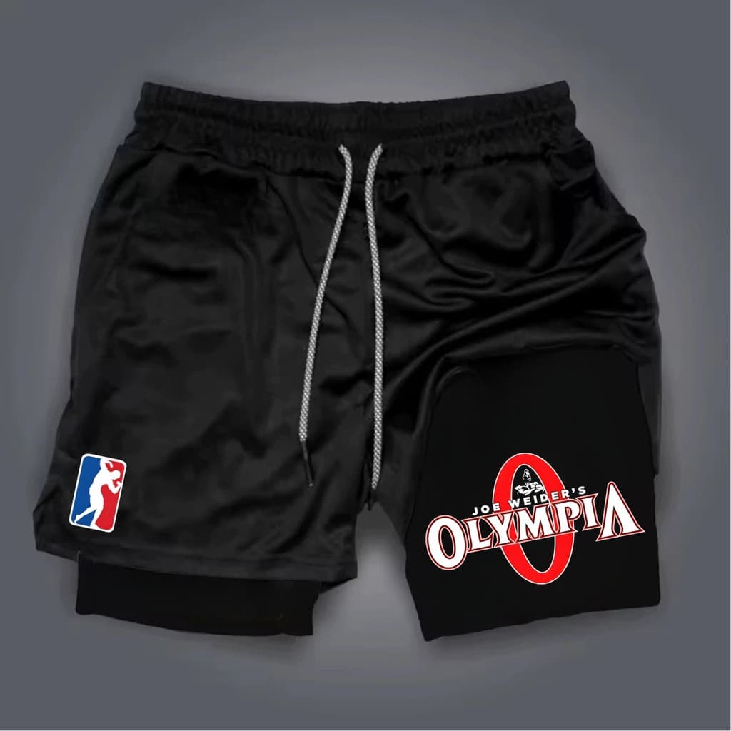 Shorts Bermuda 2 em 1 Para Academia treino perfomance Olympia academia maromba short dry compressão