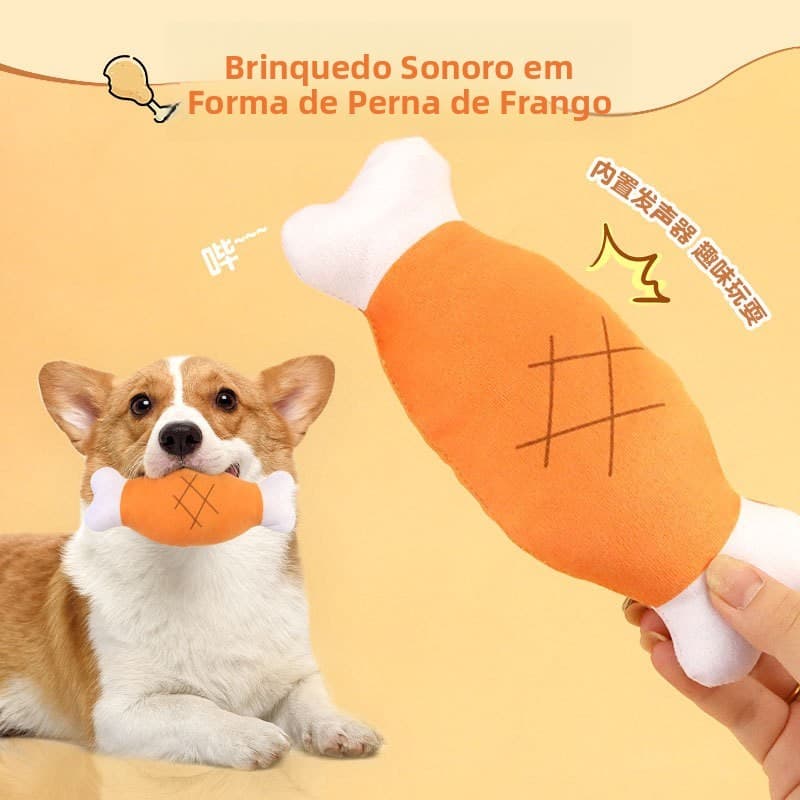 Além de voz de pelúcia ossos duplos Pet pernas de frango brinquedos para cães suprimentos de alívio do tédio brinquedos