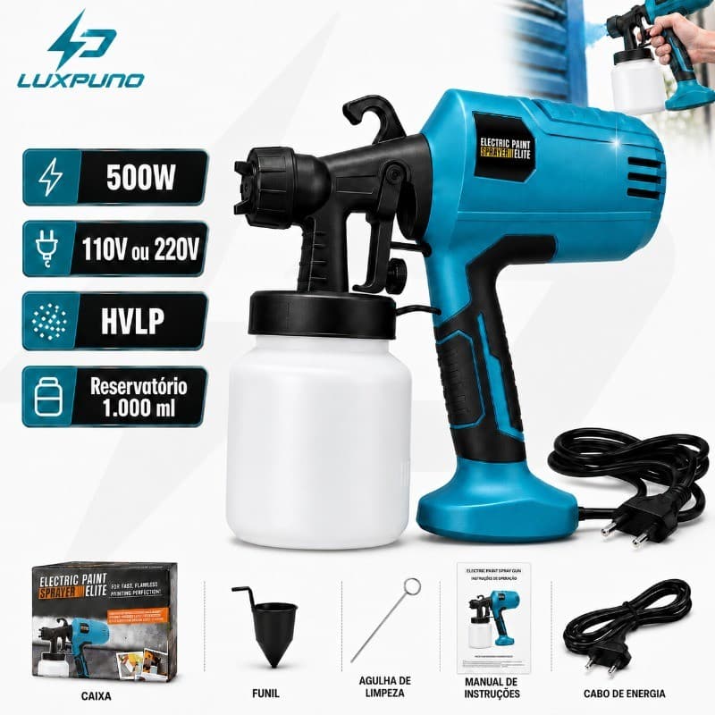 110V/220V 1000ml Pistola Elétrica Para Pintura Pulverizador de Tinta HVLP 500W 2.5mm para Parede Móveis Madeira Metal