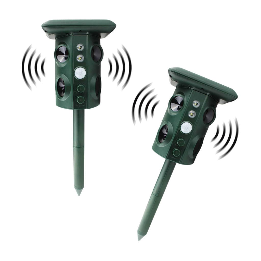 Repelente Solar Ultrassonico Kit 2 Uni Afasta Pragas Cobra Inseto Escorpiao Protege Horta Jardim Plantaçao