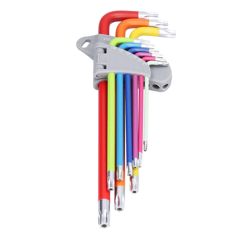 Estrela Hex Chave Conjunto Multi Cor Cromo Vanádio Aço Braço Longo Ferramentas T10-T50