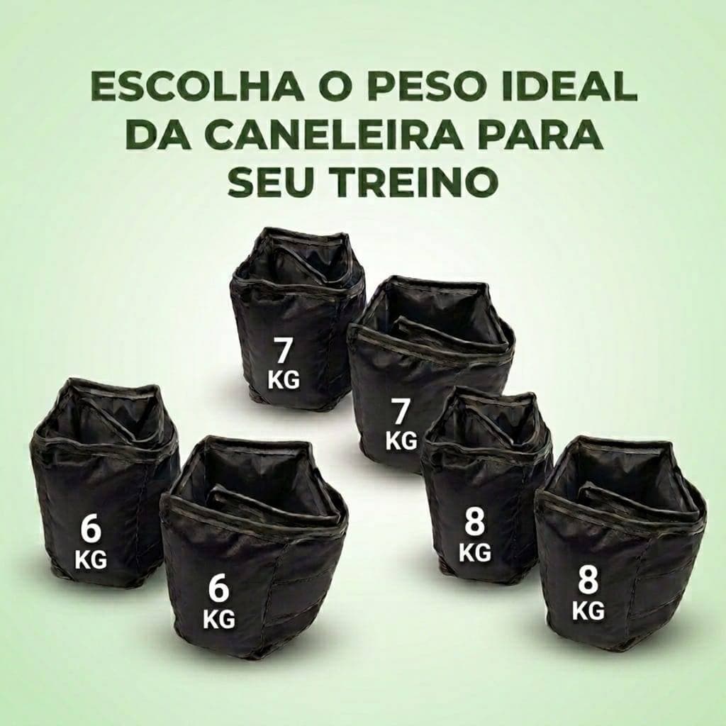 Par Caneleira Tornozeleira 8Kg Para Treino De Ginástica Em Casa e Academia