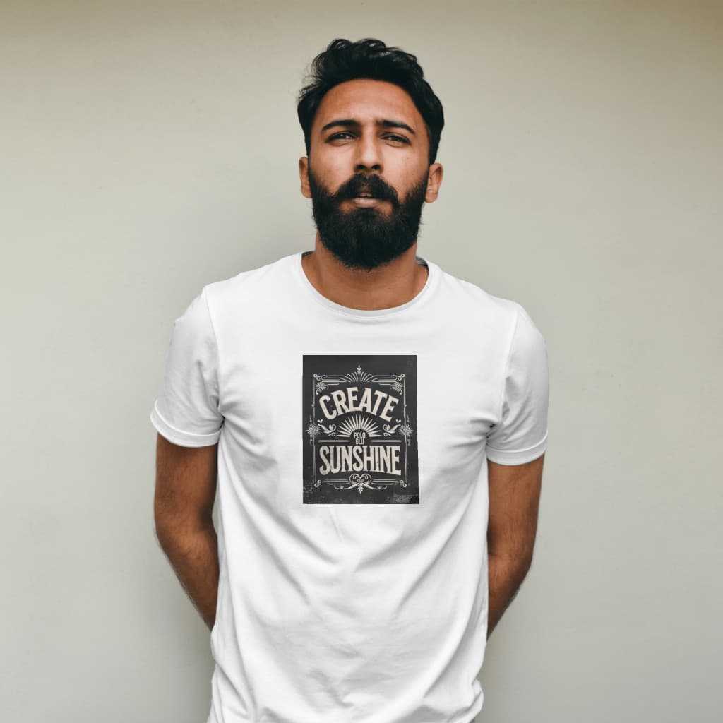 Camiseta Masculina Casual Estampada em Algodão Moderna