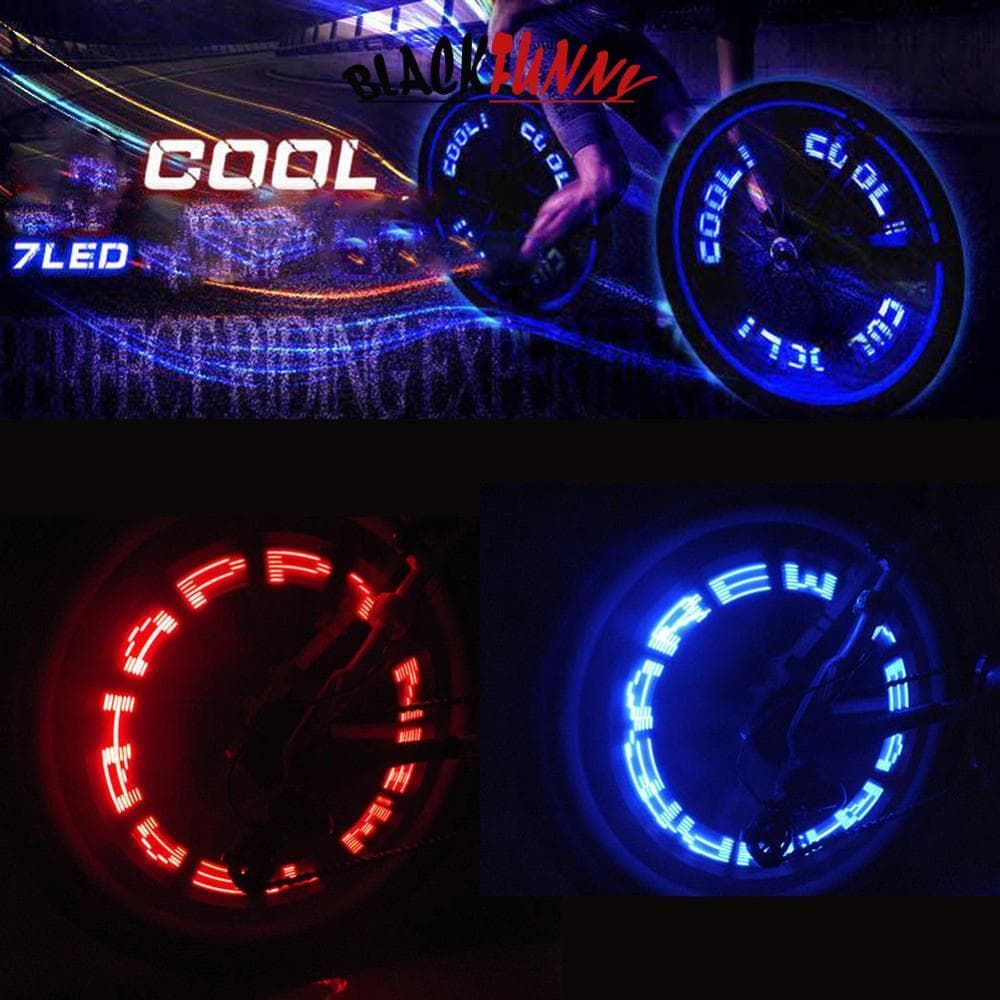 BLACKFUNNY 1Pc Bicicleta LED Roda Pneu Falou Decorar Luz MTB Válvula Flash Carta Lâmpada Néon I4N5