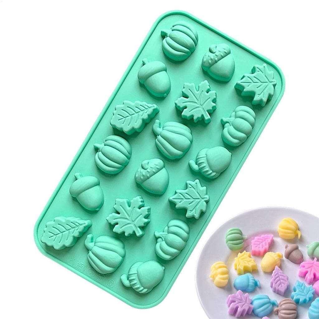 Moldes De Chocolate De Ação De Graças , Antiaderente , Reutilizável , Abóbora , Doces , Silicone , Molde De Cozimento un