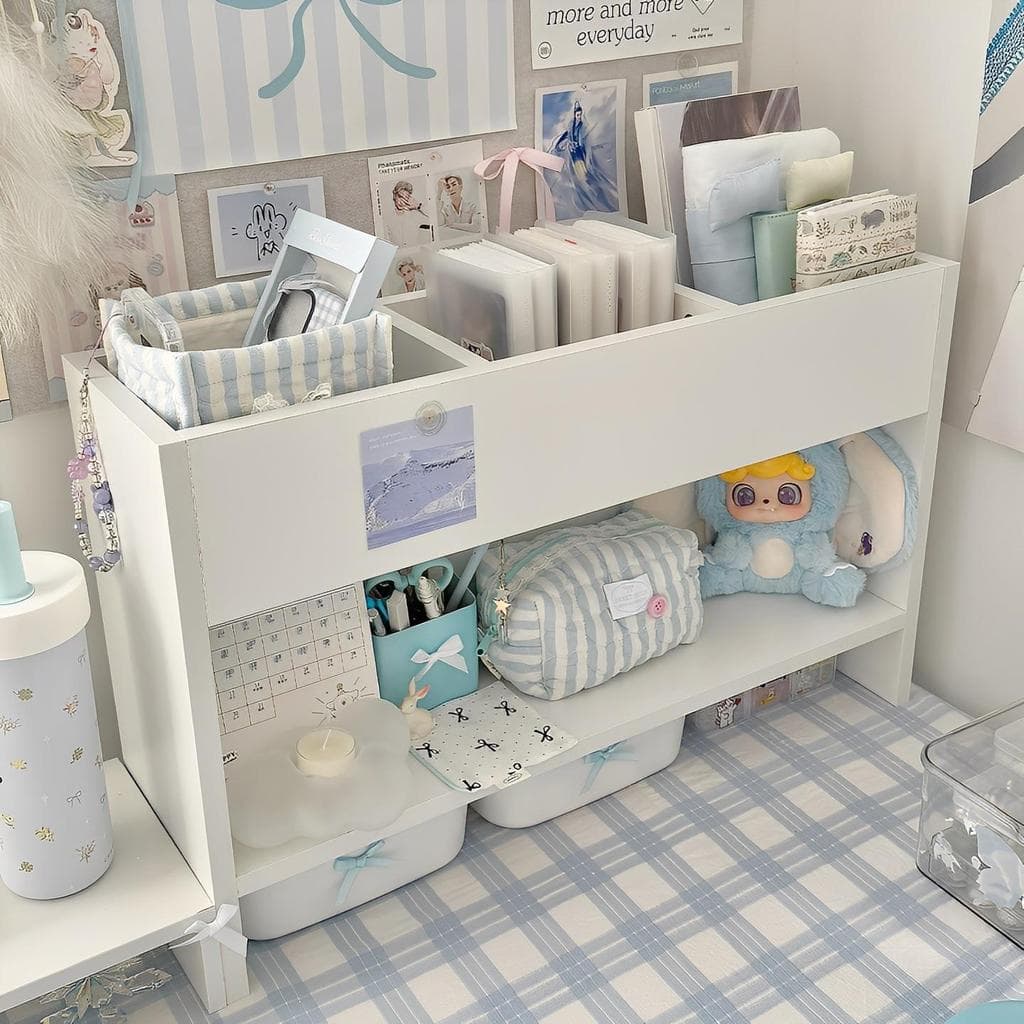 ZT estante de mesa estilo creme menina posição trabalho rack armazenamento dormitório rack mesa modificado acessível fer
