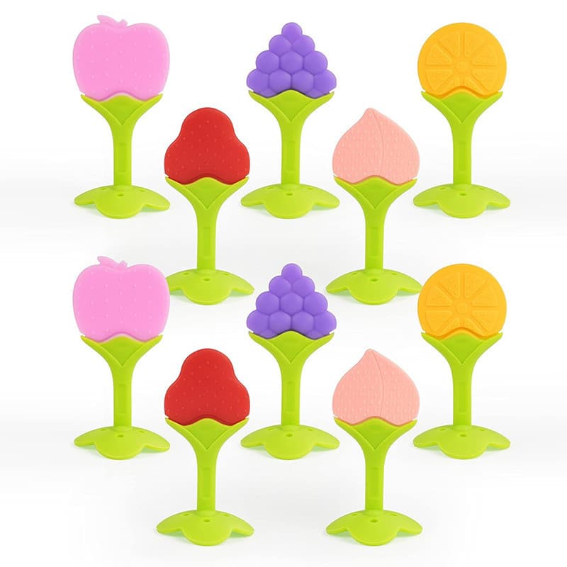 Tridimensional forma de fruta morango bebê Silicone mordedor bebê período de mordedor molar calmante mordedor Cross-Bord