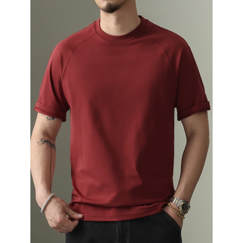 Verão leve solto de manga curta camiseta de Fitness cor sólida roupas superiores masculinas 2026 novas roupas simples de