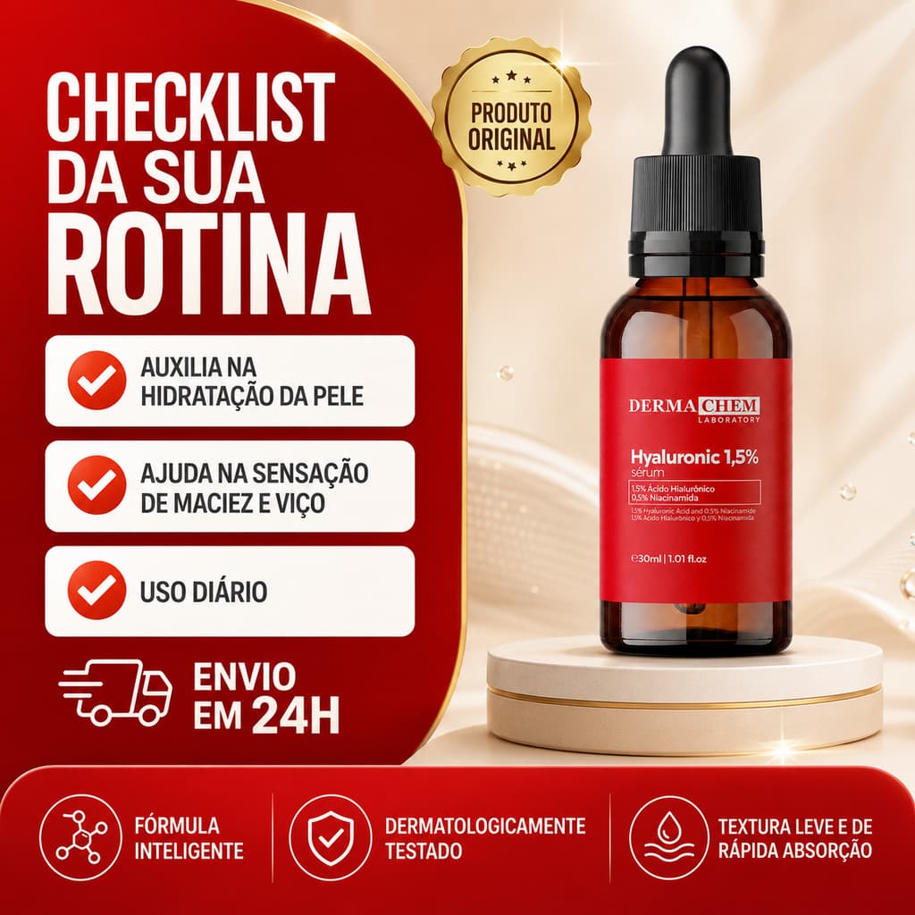 Sérum Hyaluronic 1,5% Dermachem 30ml Ácido Hialurônico