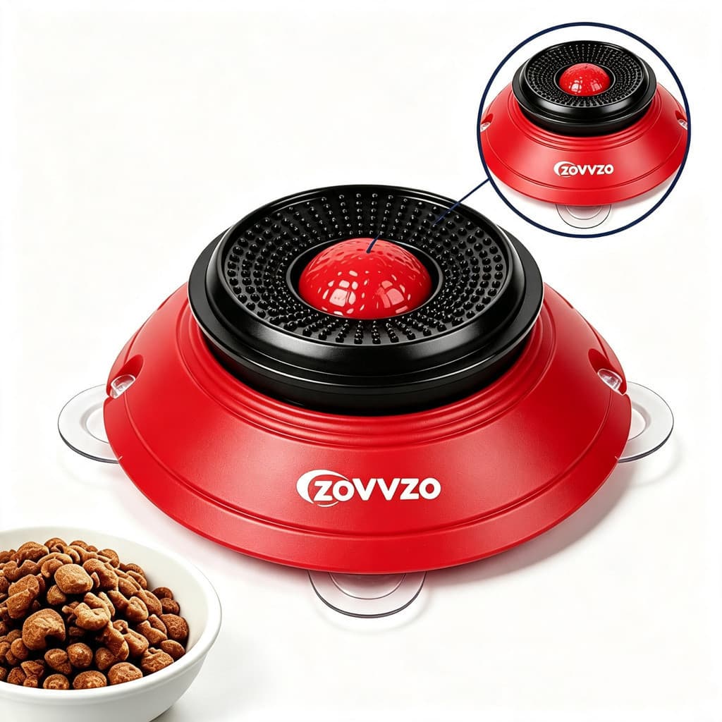 Comedouro Brinquedo Lamber Cachorro Gato Reduz Ansiedade Alimentador Interativo Lento Bolinha Giratória