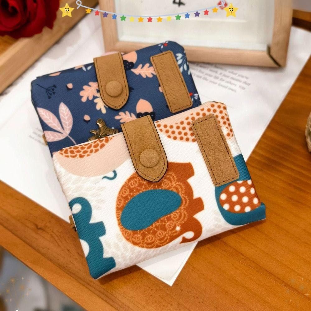 Porta-moedas, carteira curta com estampa em PU, porta-cartões moderno em couro com fecho e zíper, modelo feminino M.