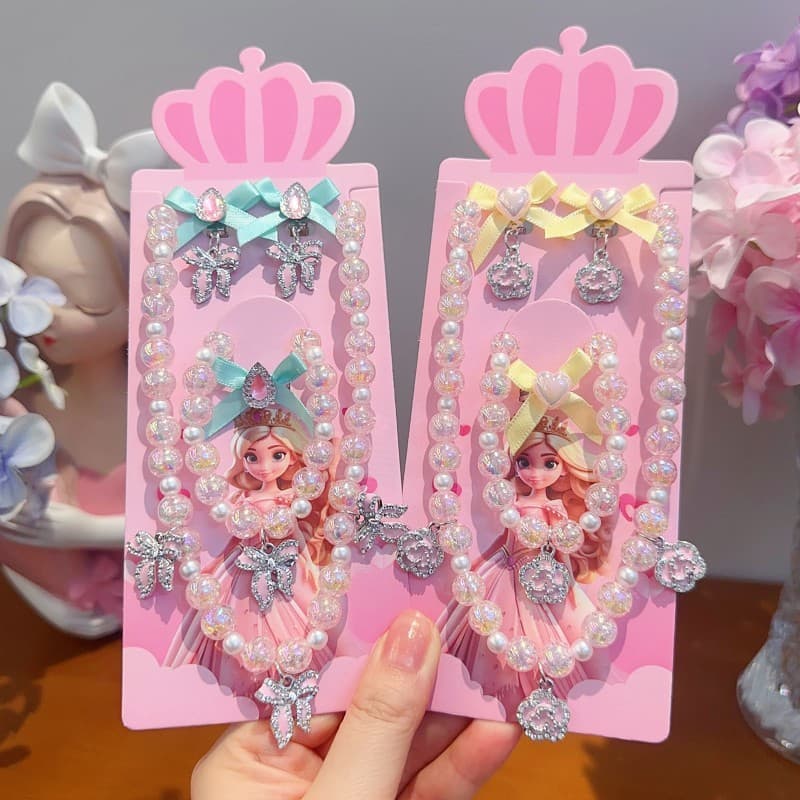 Novo produto crianças colar pulseira arco menina jóias menina conjunto de jóias presente do estudante