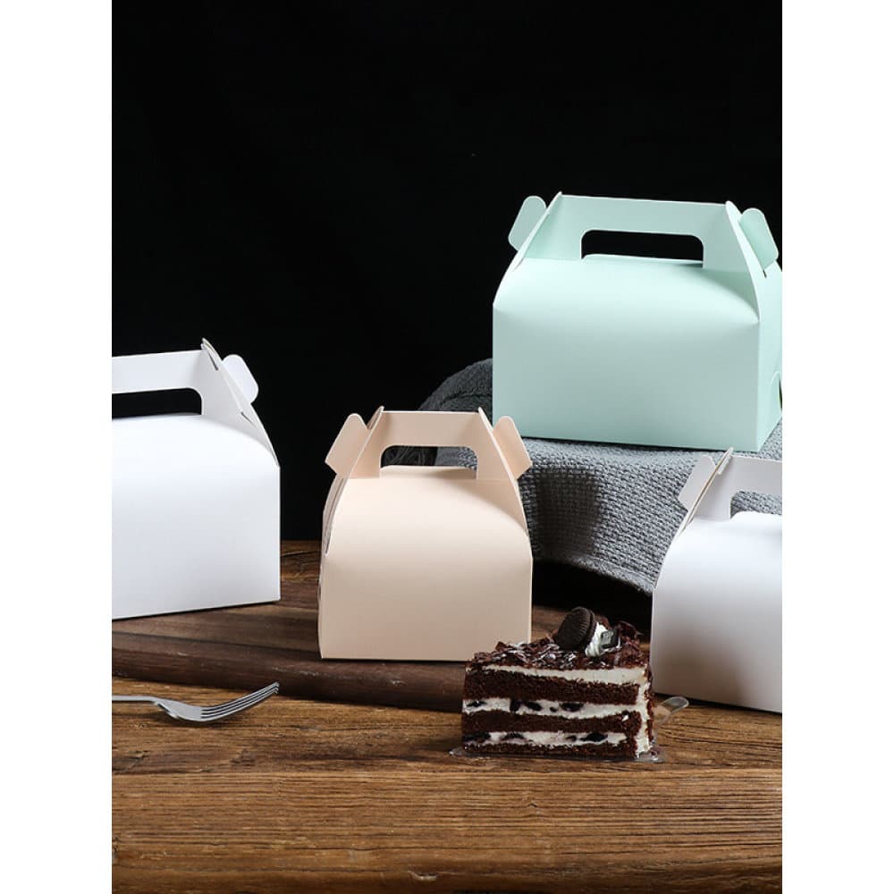 Sobremesa francesa pequena caixa de bolo portátil papel presente caixa de doces Mousse corte bolo cozimento embalagem ca