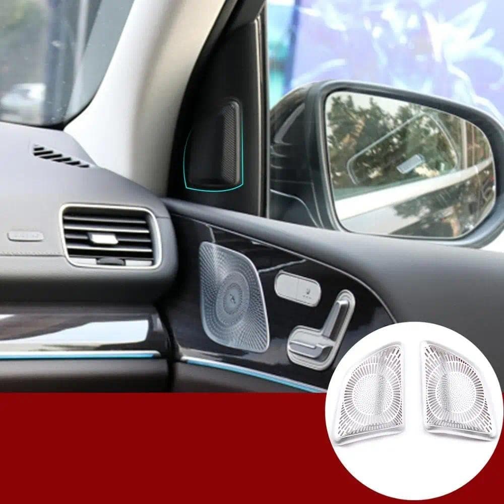 Para Mercedes Benz GLE GLS Classe Estilo Do Carro W167 X167 Liga De Alumínio Áudio Alto-Falante Tweeters Capa Guarnição
