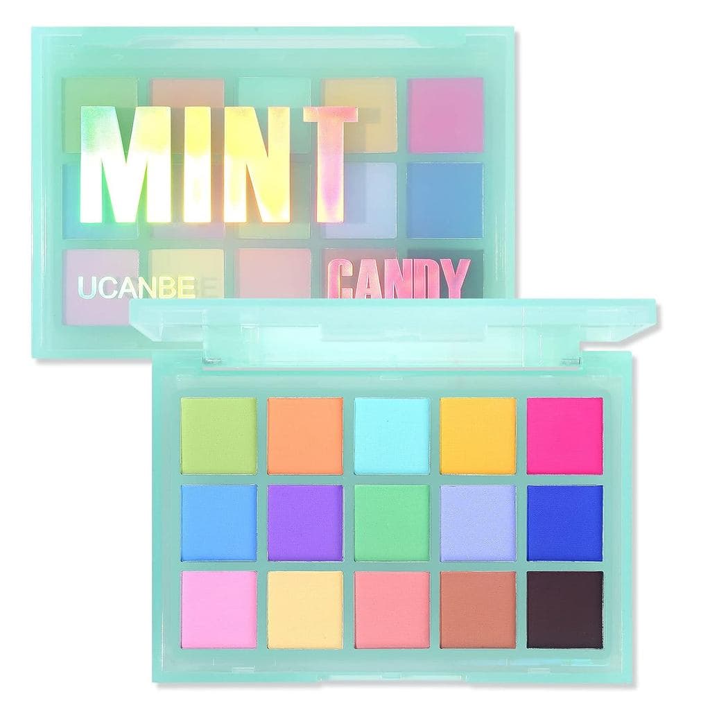 Paleta de Sombras Coloridas Matte UCANBE, Paleta de Sombras Vibrantes em Tons Pastel Macaron com 15 Cores, Conjunto de P