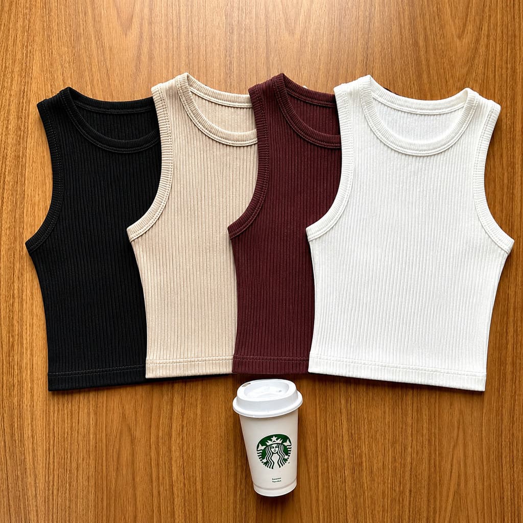Kit 3 Cropped Feminino Canelada Regata Feminina Camiseta Básica Feminina Crooped Regatinha Cropet canelado básico