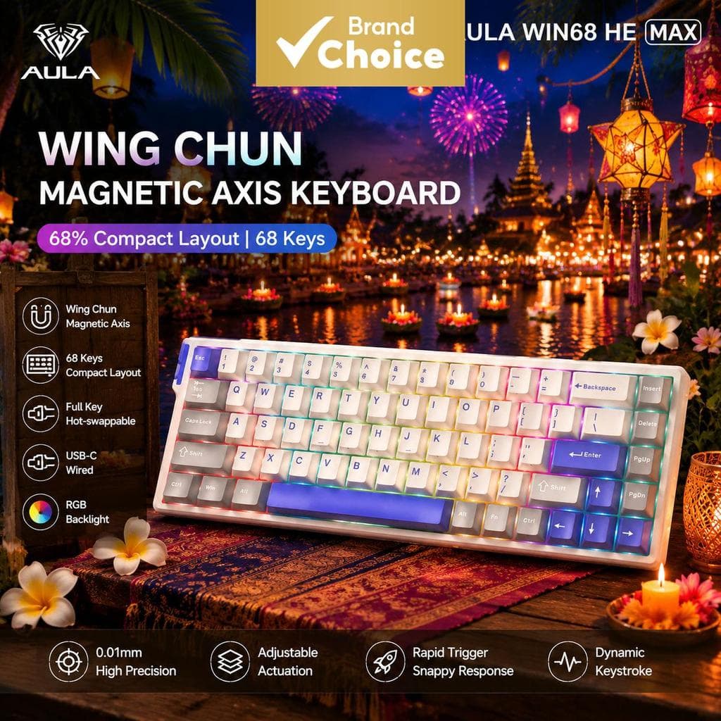 Teclado magnético AULA com eixo magnético, teclado gamer sem fio, retroiluminação RGB, teclado portátil Bluetooth com
