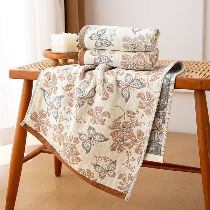 Toalha de algodão puro chinês cânhamo Jacquard Multi-camada gaze toalha de rosto toalha de rosto/toalha de rosto 1%