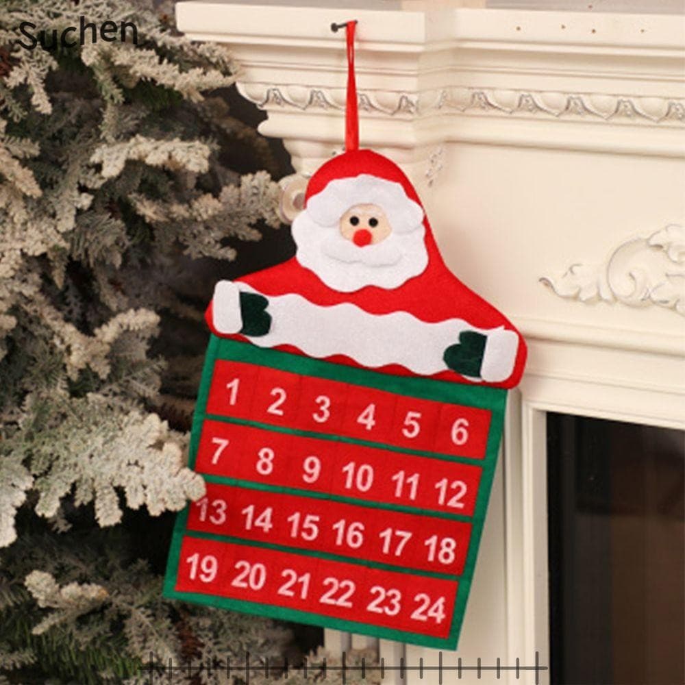 SUCHENJ2 Calendário Do Advento De Natal Decorações Lobby Hotel Decoração De Veludo