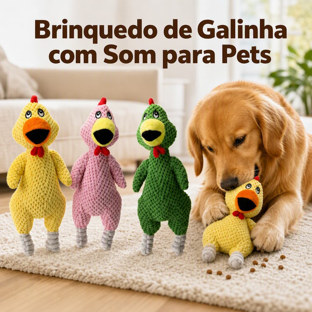 Brinquedo Para Cachorro Pelucia Frango Estridente Tecido Abacaxi Com Som Apito Mordedor Resistente Gasta Energia