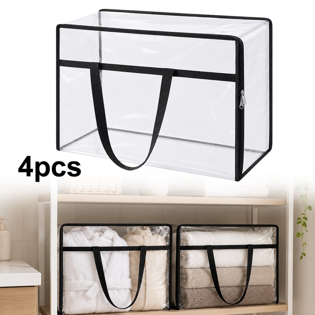 Baibliss 4 Unidades Saco Transparente À Prova De Poeira Guarda-Roupa Doméstico Organizador De Luxo D'água Mofo , Armazen